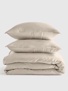 QUINCE Bamboo Duvet Cover Set King/Cal King Sand with 2 Pillowcases